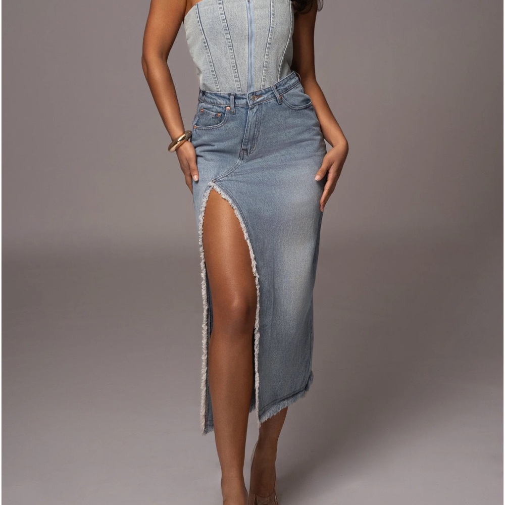 Nat & Liv x JLuxlabel Backstage Denim Skirt